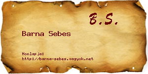 Barna Sebes névjegykártya